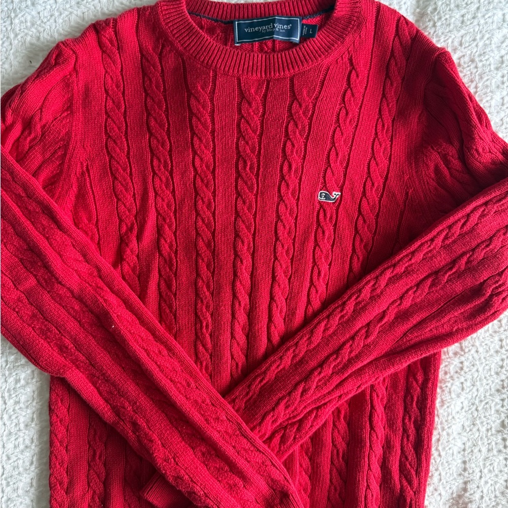 Vineyard Vines Men's Vibrant Red Crewneck Sweater